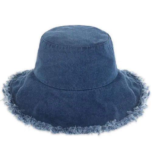 Wide Brim Frayed Bucket Hats