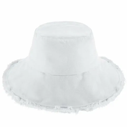 Wide Brim Frayed Bucket Hats