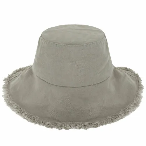 Wide Brim Frayed Bucket Hats