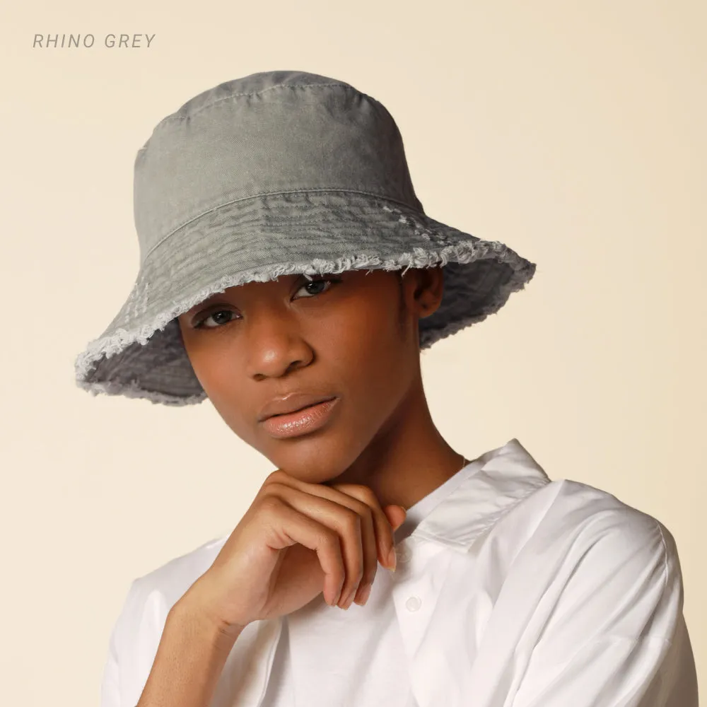 Wide Brim Frayed Bucket Hats