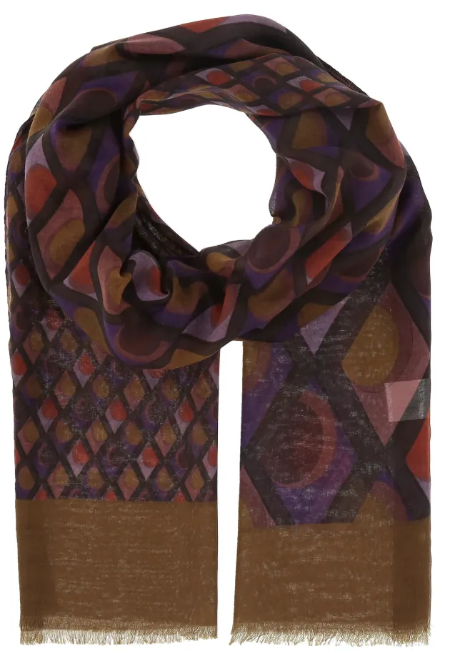 Wild Berry Geo Diamond Recycled Scarf