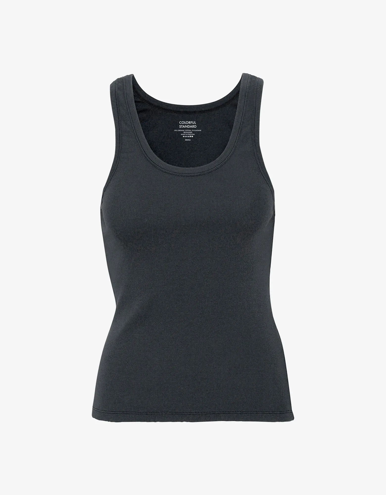 Women Organic Rib Tank Top - Lava Grey