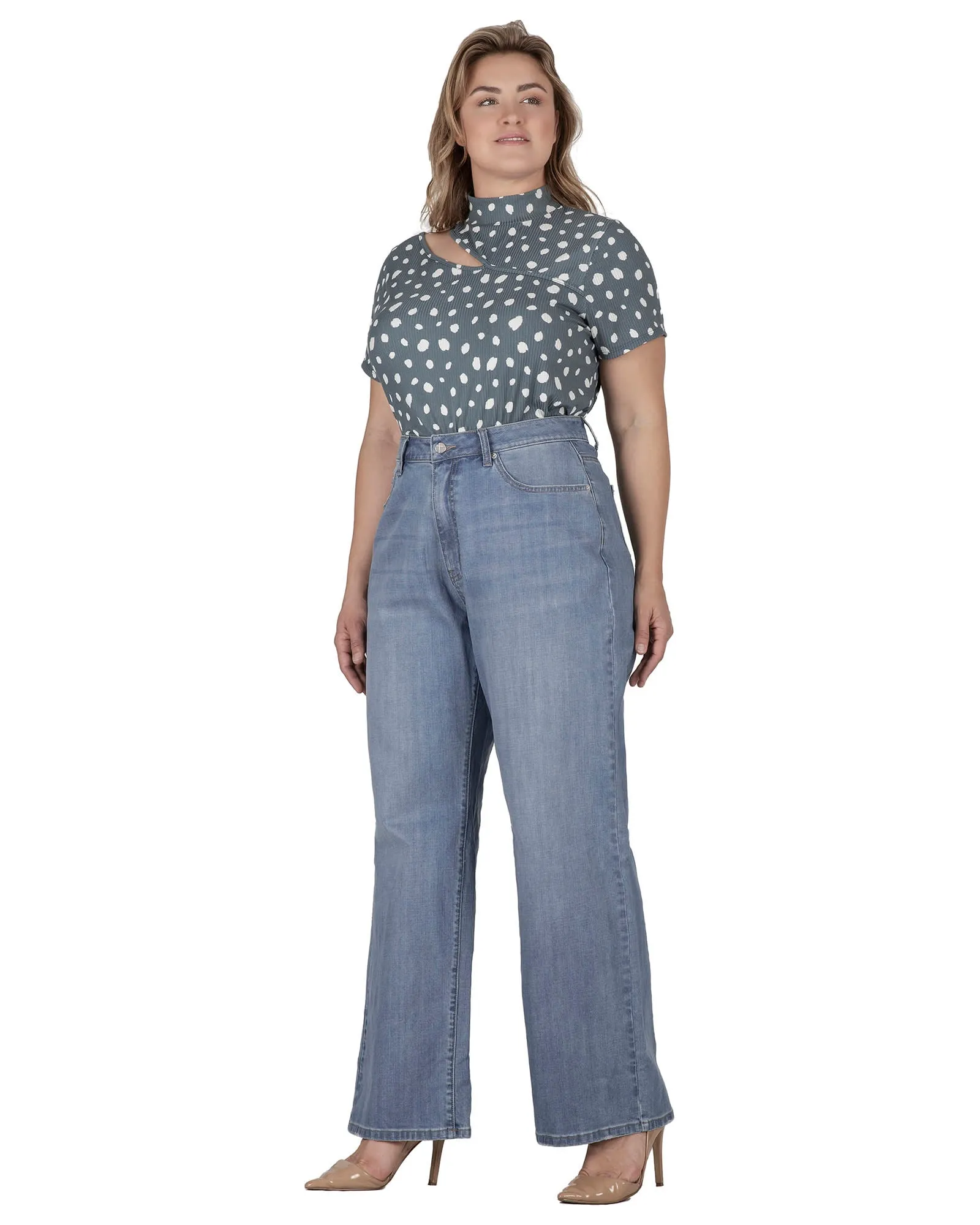 Women's Straight Wide Leg Loose Fit Jeans | Light Blue